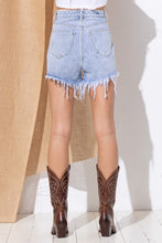 Load image into Gallery viewer, Gem Rhinestone Fringe Denim Shorts
