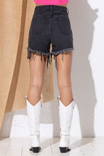 Load image into Gallery viewer, Gem Rhinestone Fringe Denim Shorts
