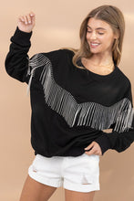 Load image into Gallery viewer, Rhinestone Fringe Pullover Top
