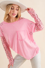 Load image into Gallery viewer, Star Printed Shoulder Sequin Top
