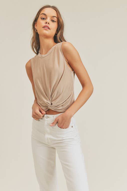 Taupe Sleeveless Top