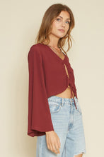 Load image into Gallery viewer, Merlot Bell Sleeve Top
