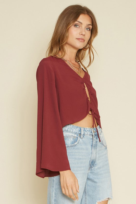 Merlot Bell Sleeve Top