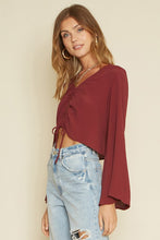 Load image into Gallery viewer, Merlot Bell Sleeve Top
